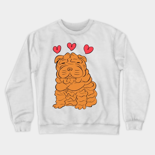 Shar Pei Love Crewneck Sweatshirt by saradaboru